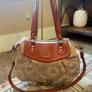 Coach Tan and Red Women's Bag
